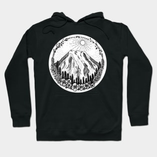 Mountains with Floral Ring Hoodie